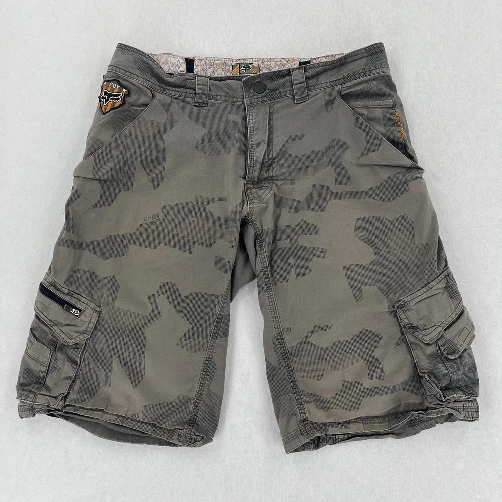 Fox Racing Sergeant Cargo Shorts Mens 32 Camo Bermuda Bike Motocross Grunge Y2K
